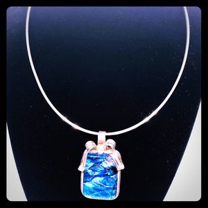 Vintage Italian Sterling & Fused Glass Choker